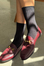 Load image into Gallery viewer, Her Socks - Modal Lurex: Ruby Glitter Le Bon Shoppe