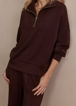 Load image into Gallery viewer, Varley HAWLEY HALF ZIP SWEAT | COFFEE BEAN