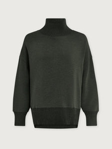 BARKER HIGH NECK SWEAT | OLIVE MARL VARLEY