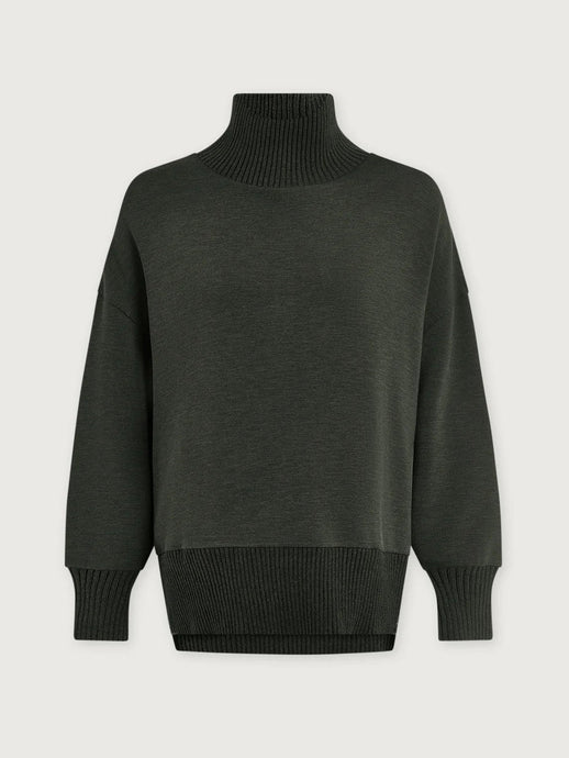 BARKER HIGH NECK SWEAT | OLIVE MARL VARLEY