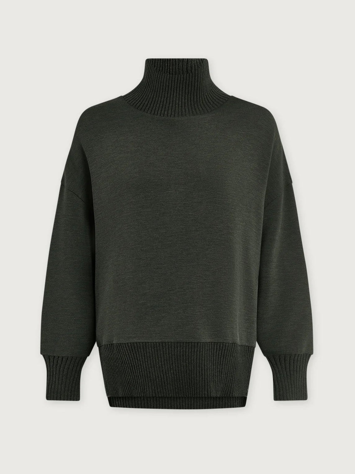 BARKER HIGH NECK SWEAT | OLIVE MARL VARLEY