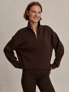 SIAN CROPPED HALF ZIP MIDLAYER | COFFEE BEAN VARLEY