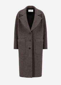 GREATCOAT BOILED WOOL | BROWN GREY HARRIS WHARF LONDON