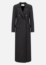 Load image into Gallery viewer, LONG DOUBLE BREASTED TAILORED COAT PRESSED WOOL | ANTHRACITE HARRIS WHARF LONDON