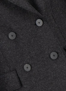 LONG DOUBLE BREASTED TAILORED COAT PRESSED WOOL | ANTHRACITE HARRIS WHARF LONDON