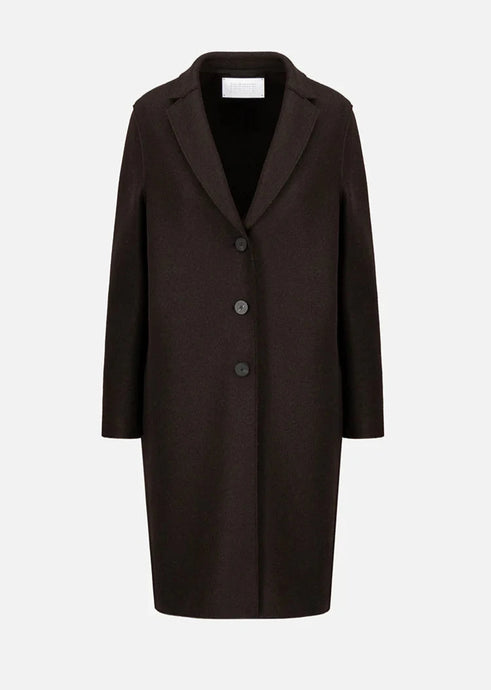 OVERCOAT PRESSED WOOL | BORDEAU BLUE HARRIS WHARF LONDON