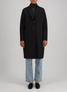 OVERCOAT PRESSED WOOL | BORDEAU BLUE HARRIS WHARF LONDON