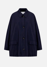 Load image into Gallery viewer, COUNTRY CAPE BOILED WOOL | NAVY BLUE HARRIS WHARF LONDON