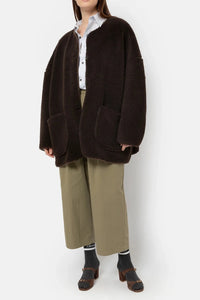 HANNAH TEDDY OVERSIZED JACKET | CHOCOLATE BROWN AME