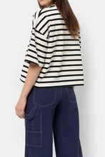 Load image into Gallery viewer, KLAXON TEE | WHITE BLACK STRIPED AME