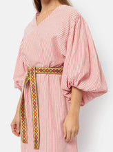 Load image into Gallery viewer, JAMIES LONG SHIRT DRESS | RED STRIPED AME