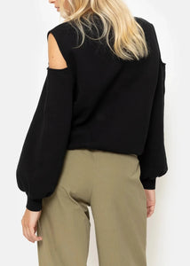 KARATE SWEATSHIRT WITH CUTOUT SHOULDERS | BLACK AME