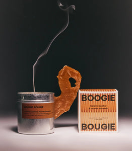 SCENTED CANDLE 250G | CARAMEL LEATHER & INCENSE INNUENDO BOOGIE BOUGIE