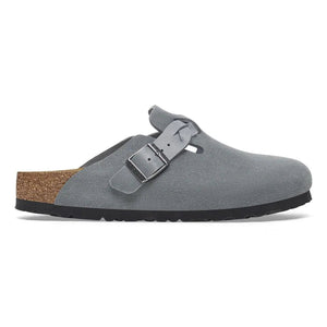 BOSTON BRAIDED SUEDE LEATHER | BASALT GREY BIRKENSTOCK