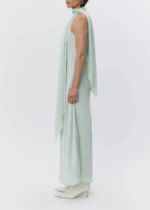 BRIELLE MATTE CREPE DRESS | GREEN LILY