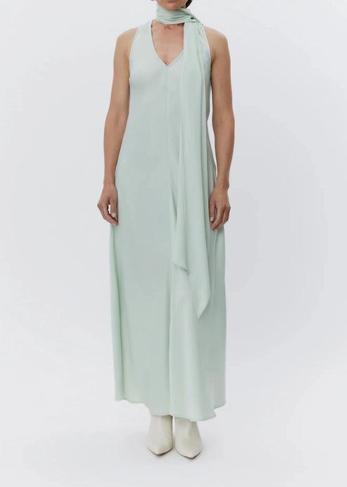 BRIELLE MATTE CREPE DRESS | GREEN LILY