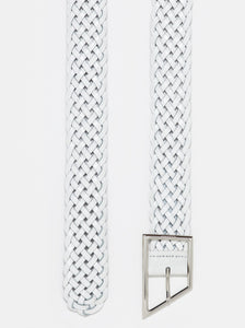 BRAIDED LEATHER BELT | WHITE CLOSED