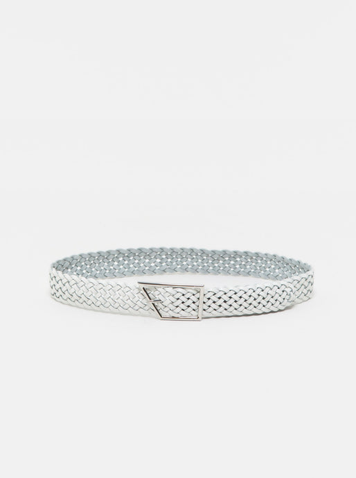 BRAIDED LEATHER BELT | WHITE CLOSED