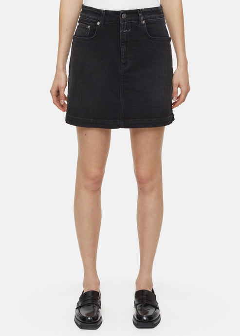 DENIM MINI SKIRT | DARK GREY CLOSED