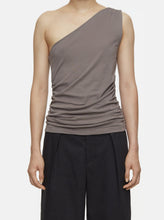 Load image into Gallery viewer, ONE SHOULDER TANK TOP | STROMBOLI GREY CLOSED