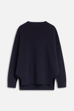 Load image into Gallery viewer, WOOL BLEND DOUBLE-FACE JUMPER | DARK NIGHT CLOSED