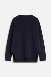 WOOL BLEND DOUBLE-FACE JUMPER | DARK NIGHT CLOSED