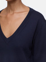 Load image into Gallery viewer, V-NECK BOXY | DARK NIGHT CLOSED