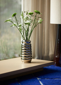 CERAMIC RIBBLE VASE | CHROME HK LIVING