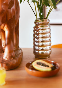 CERAMIC RIBBLE VASE | CHROME HK LIVING