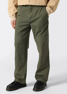 WOVEN STRAIGHT HEM PANTS | GREEN CHAMPION