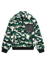 Load image into Gallery viewer, POLAR TEDDY HALF-ZIP PRINTED TOP | DARK GREEN CHAMPION