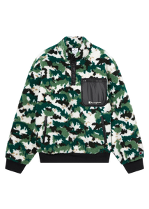 POLAR TEDDY HALF-ZIP PRINTED TOP | DARK GREEN CHAMPION