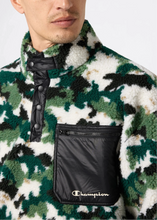Load image into Gallery viewer, POLAR TEDDY HALF-ZIP PRINTED TOP | DARK GREEN CHAMPION