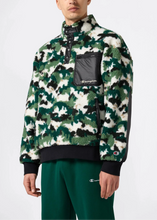 Load image into Gallery viewer, POLAR TEDDY HALF-ZIP PRINTED TOP | DARK GREEN CHAMPION