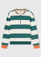 Load image into Gallery viewer, LONG SLEEVE POLO T-SHIRT | GREEN STRIPES