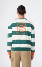 Load image into Gallery viewer, LONG SLEEVE POLO T-SHIRT | GREEN STRIPES