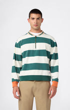 Load image into Gallery viewer, LONG SLEEVE POLO T-SHIRT | GREEN STRIPES