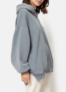 COOPER OVERSIZED HOODIE WITH ZIP | VINTAGE GREY