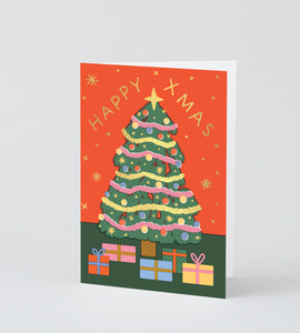 HAPPY XMAS TREE & PRESENTS CARD WRAP