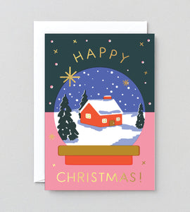 HAPPY CHRISTMAS SNOW GLOBE CARD WRAP