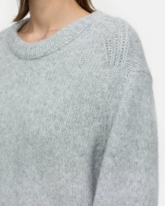 CROPPED CREW NECK | LIGHT GREY MELANGE CLOSED