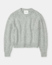 Load image into Gallery viewer, CROPPED CREW NECK | LIGHT GREY MELANGE CLOSED