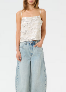 SAGINA SINGLET TOP |  BIRCH WITH SEQUINS GESTUZ