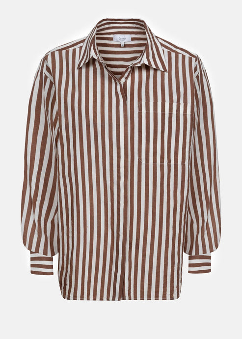 DADDY OVERSIZED SHIRT | CAMEL STRIPED AME