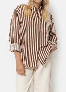 DADDY OVERSIZED SHIRT | CAMEL STRIPED AME