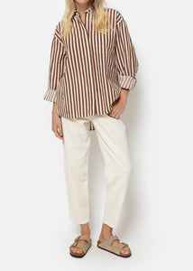 DADDY OVERSIZED SHIRT | CAMEL STRIPED AME