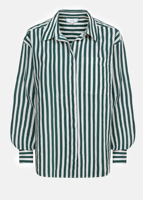 DADDY OVERSIZED SHIRT | GREEN STRIPED AME