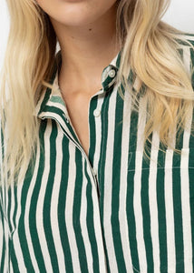 DADDY OVERSIZED SHIRT | GREEN STRIPED AME