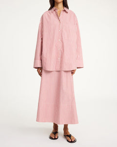 DERRIS SHIRT | RED WHITE STRIPES BY MALENE BIRGER