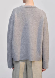 DOOFA KNIT ROUNDNECK | LIGHT GREY HERSKIND